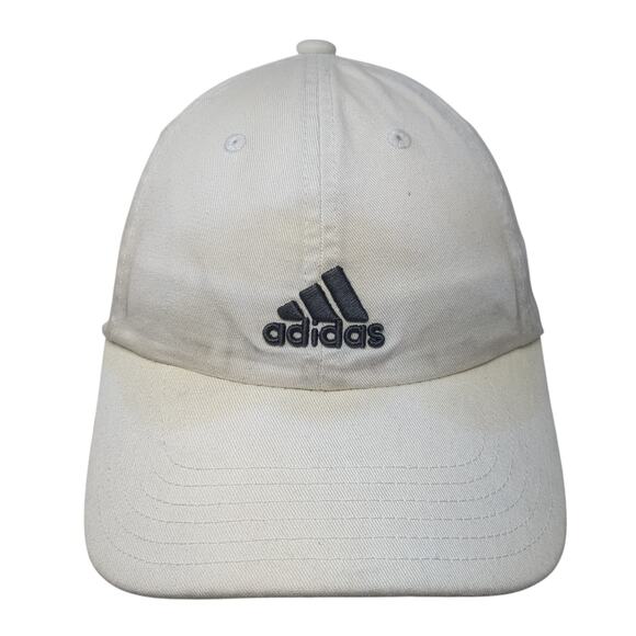 Adidas Slideback Hat White One Size Embroidered Logo Spell Out Solid - Picture 1 of 9